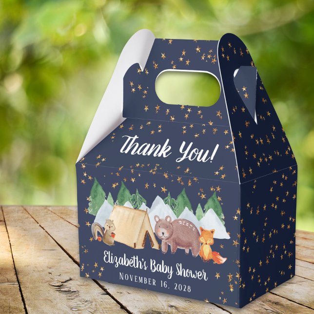 Rustic Woodland Animals Night Camping Baby Shower Favour Box (Creator Uploaded)
