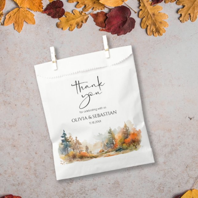 Rustic Woodland Autumn Forest Wedding Favour Bags (Creator Uploaded)