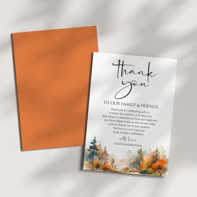 Rustic Woodland Autumn Forest Wedding Thank You Card (Creator Uploaded)