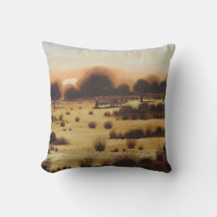 rustic woodland autumn Landscape sunset Cushion