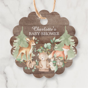 Rustic Woodland Baby Shower Favour Gift Tag
