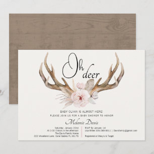 Rustic Woodland Baby Shower Invitation – Watercolo