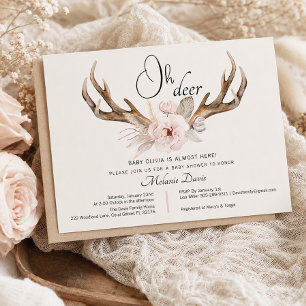 Rustic Woodland Baby Shower Invitation – Watercolo