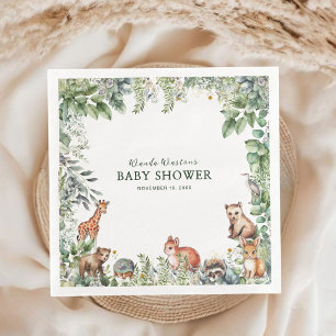Rustic Woodland Baby Shower Paper Napkins
