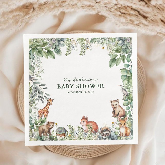 Rustic Woodland Baby Shower Paper Napkins (Creator Uploaded)