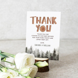 Rustic Woodland Baby Shower Thank You Card