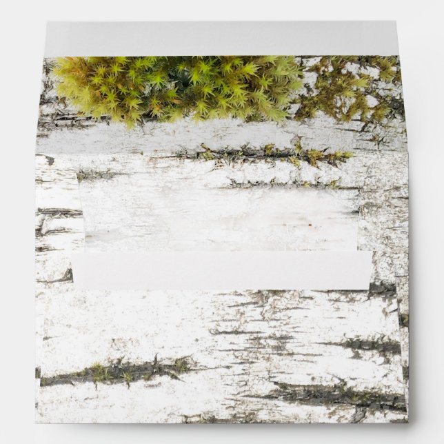 Rustic Woodland Birch Tree Bark Texture Envelope (Back (Bottom))