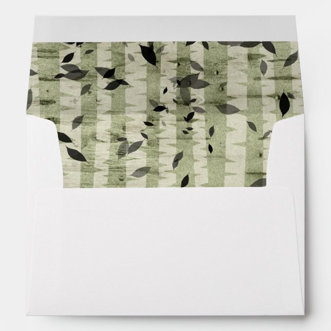 Rustic Woodland Birch Trees and Leaves Envelope (Back (Bottom))