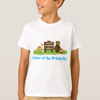 Rustic Woodland Birthday Party Animals Brother T-Shirt