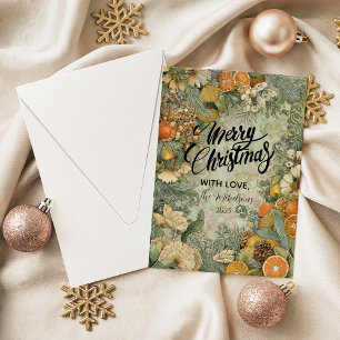 Rustic Woodland Botanical Christmas Holiday Card