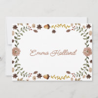 Rustic Woodland Botanical Personalised Note Cards