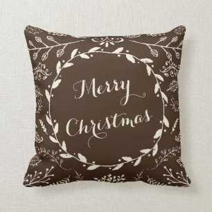 Rustic Woodland Christmas Holiday Cushion