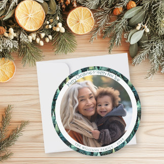 Rustic Woodland Christmas Photo Holiday Card