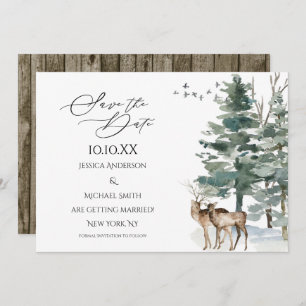 Rustic Woodland Country Save the Date Invitation