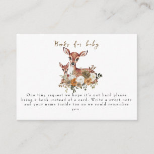 Rustic Woodland Deer baby shower books for baby  Enclosure Card