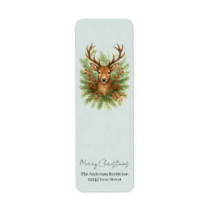 Rustic Woodland Deer Head with Winter Foliage -