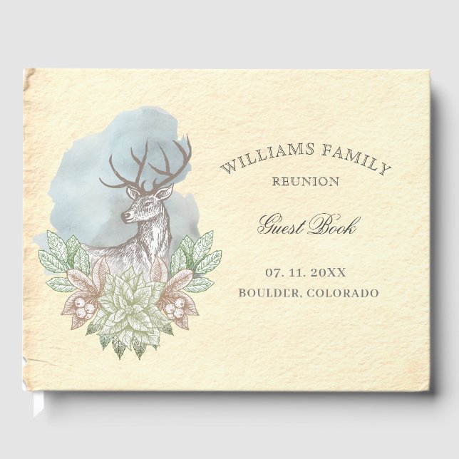 Rustic woodland family reunion Guest Book (Front)