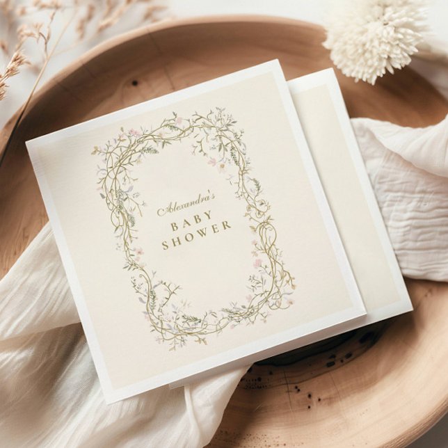 Rustic Woodland Fern Baby Shower Napkin (Creator Uploaded)