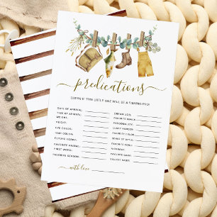 Rustic Woodland Fishing Baby Shower Predictions