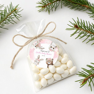 Rustic Woodland Floral Boho Girl Baby Shower  Classic Round Sticker