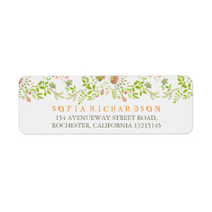 Rustic Woodland Floral Return Address Labels
