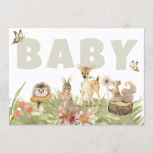 *~* Rustic Woodland Forest Animals Baby Shower Invitation