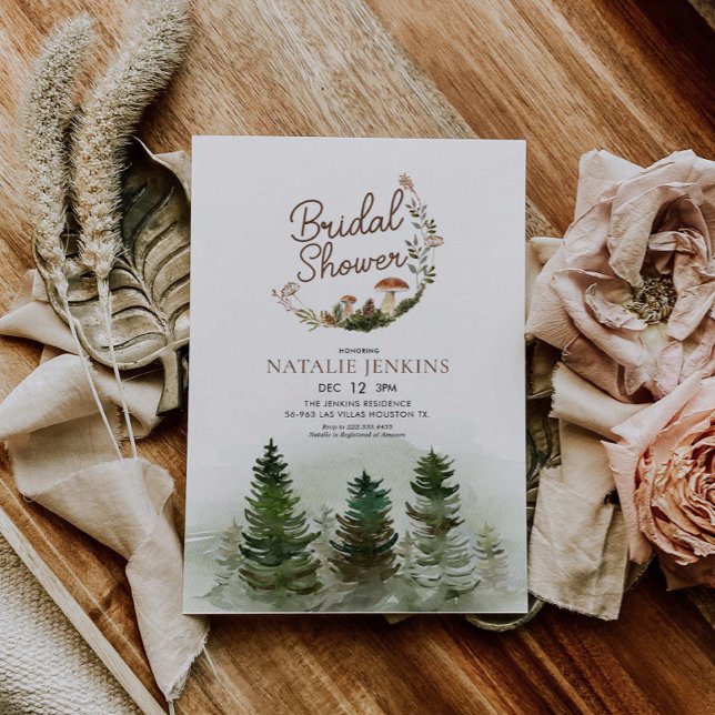 Rustic Woodland Forest Bridal Shower Invitation (Creator Uploaded)