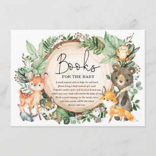 Rustic Woodland Forest Greenery Books for Baby Enclosure Card