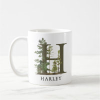 Rustic Woodland Forest  Letter H Monogram Name 