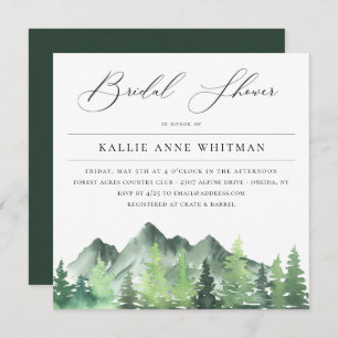 Rustic Woodland Forest Mountain Bridal Shower Invitation