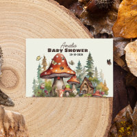 Rustic Woodland Forest Mushroom Baby Shower Fall 