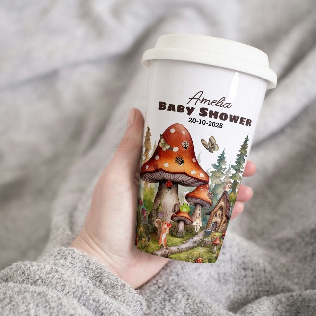 Rustic Woodland Forest Mushroom Baby Shower Fall  Paper Cups (rustic country mushroom fall autumn thanksgiving theme baby shower)