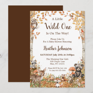 Rustic Woodland Forest Neutral Baby Shower Invitation