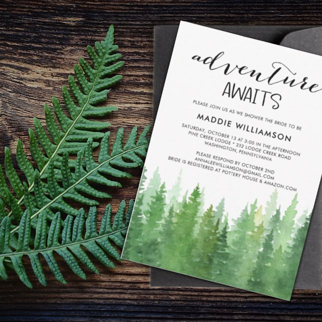 Rustic Woodland Forest Woodland Bridal Shower  Invitation (Creator Uploaded)