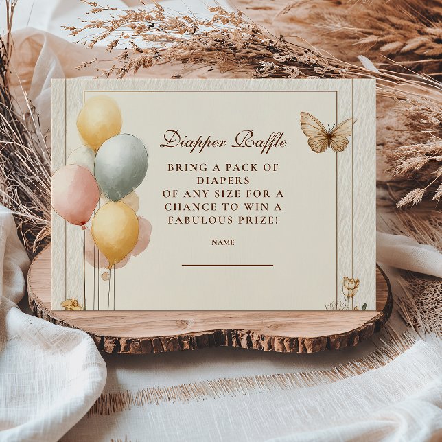 Rustic Woodland Friends Diapper Raffle Enclosure Card (Creator Uploaded)