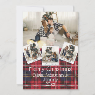 Rustic Woodland Holiday Modern 5 Photo Christmas Card