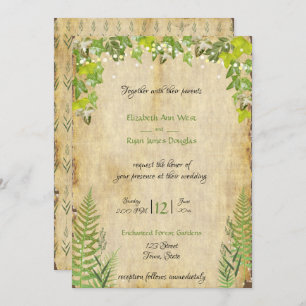 Rustic Woodland Ivy,  Lights Wedding Invitation