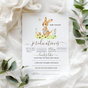 Rustic Woodland Kangaroo Baby Shower Predictions 