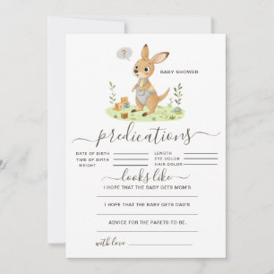 Rustic Woodland Kangaroo Baby Shower Predictions