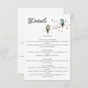 Rustic Woodland Love Birds Celebration Enclosure Card