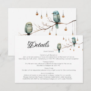 Rustic Woodland Love Birds  Romantic Wedding  Enclosure Card