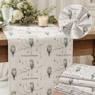 Rustic Woodland Love Birds Romantic Wedding Fabric