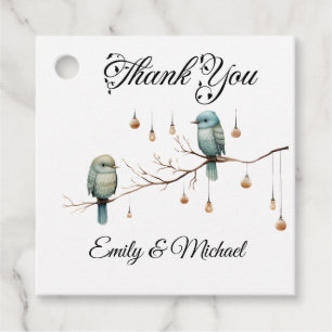 Rustic Woodland Love Birds  Romantic Wedding  Favour Tags
