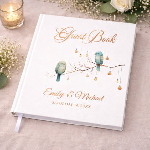 Rustic Woodland Love Birds Romantic Wedding Guest Book