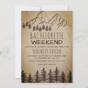 Rustic Woodland Mountain Bachelorette Weekend  Invitation