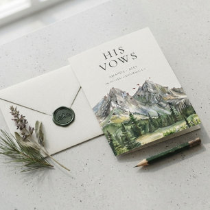 Rustic Woodland Mountain Forest His Wedding Vows Card