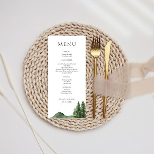 Rustic Woodland Mountain Forest Pine Wedding Menu
