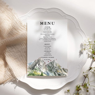Rustic Woodland Mountain Forest Pine Wedding Menu