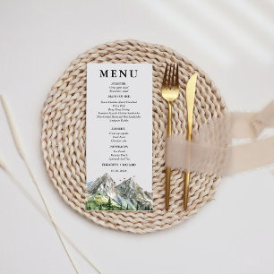 Rustic Woodland Mountain Forest Pine Wedding Menu