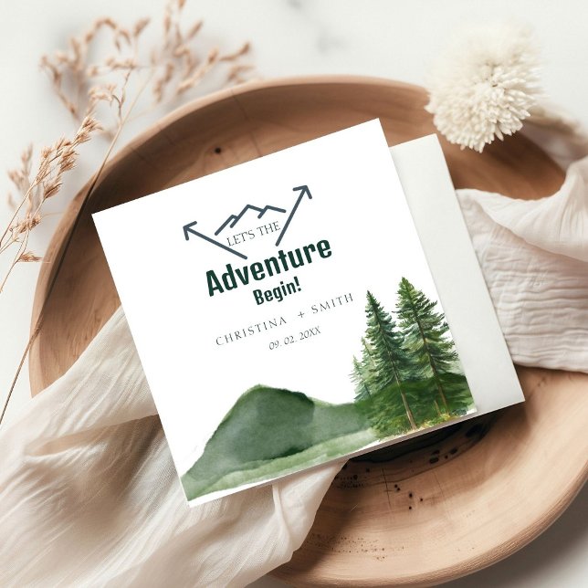 Rustic Woodland Mountain Forest Pine Wedding Napkin (Creator Uploaded)